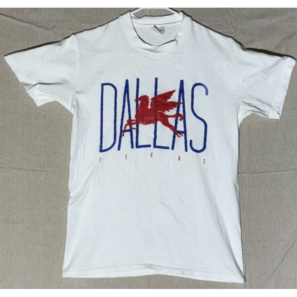 Vintage Dallas Texas Pegasus T Shirt Mens Medium 1987 Stedman Single Stitch USA